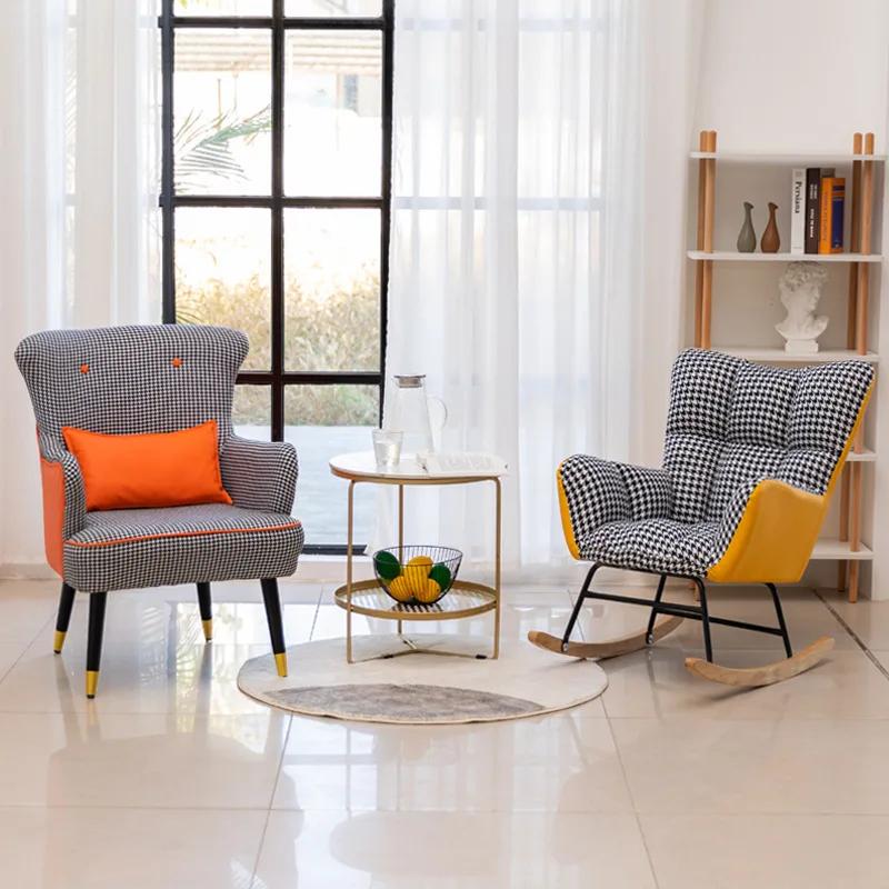 

Lazy Sofa Bedroom Balcony Living Room Lounge Chair Single Small Rocking Chair Sofa Set Living Room Furniture