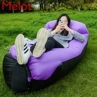 stylish and portable outdoor inflatable sofa lazy air free mattress single camping lunch break recliner folding mattress
