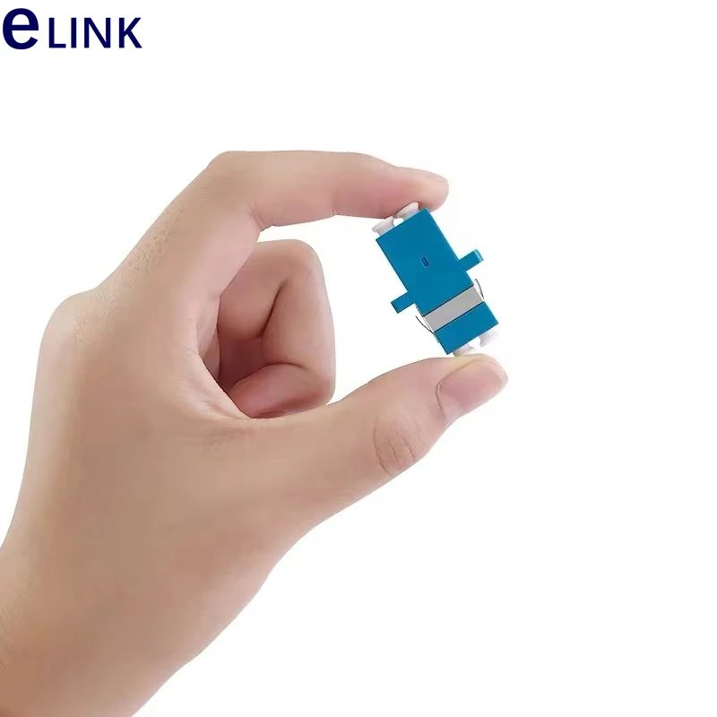 25pcs50pcs100pcs200pc400pcs LC duplex fiber optic adapter SC footprint blue fiber coupler DX connector UPC SM free shiping 0.2db