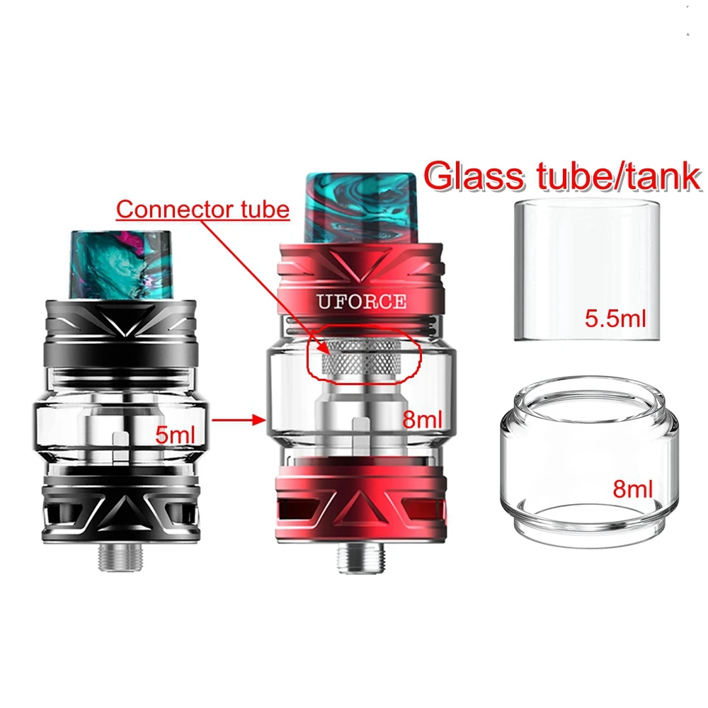 

Hongxingjia Pyrex Bubble Glass Tube For VOOPOO Uforce T1 T2 Tank Atomizer 8ml Glass N3 U2 U4 U8 Coil Drag 2 Mini Kit