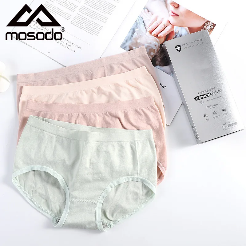 

Mosodo Seamless Women Underwear Female Briefs Graphene 3A Grade Antibacterial Panties Sexy Lingerie Breathable Underpants 4pcs