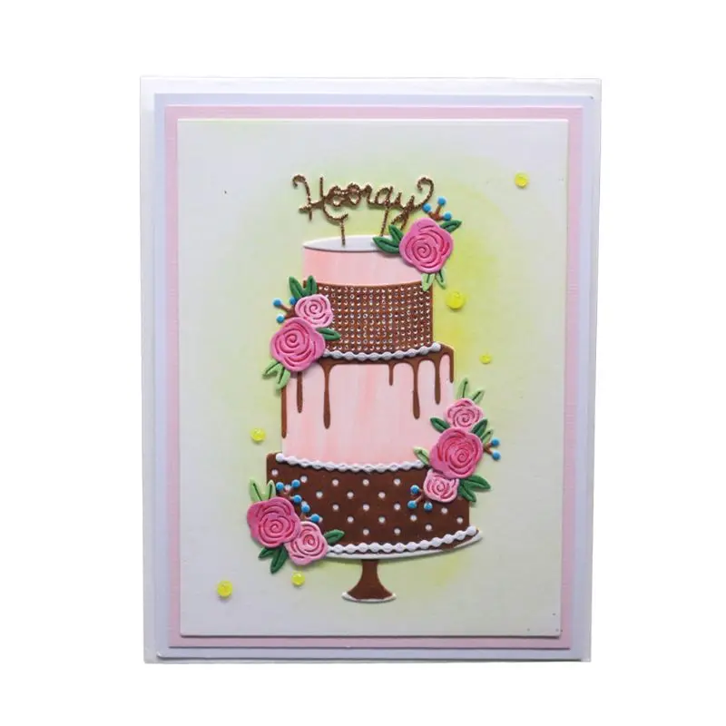

Birthday Cake Metal Cutting Dies Stencil DIY Scrapbooking Album Stamp Paper Card Embossing Crafts Decor 95AA