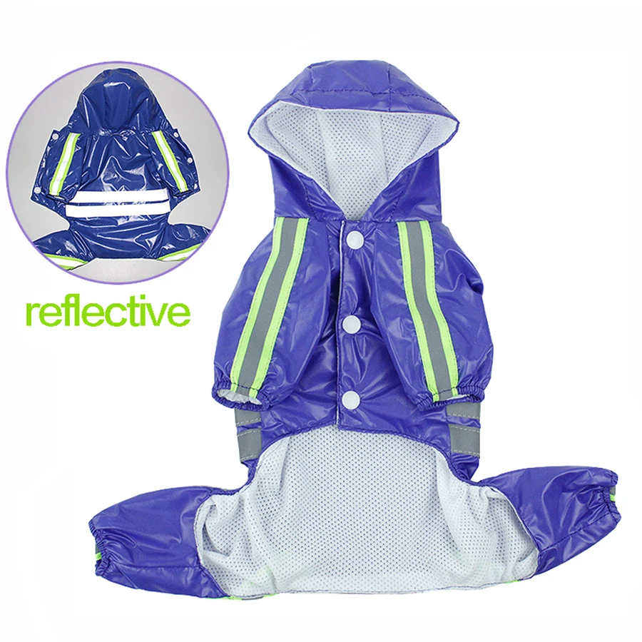 Плащ для собак домашних животных Водонепроницаемая Съемная дождевая куртка