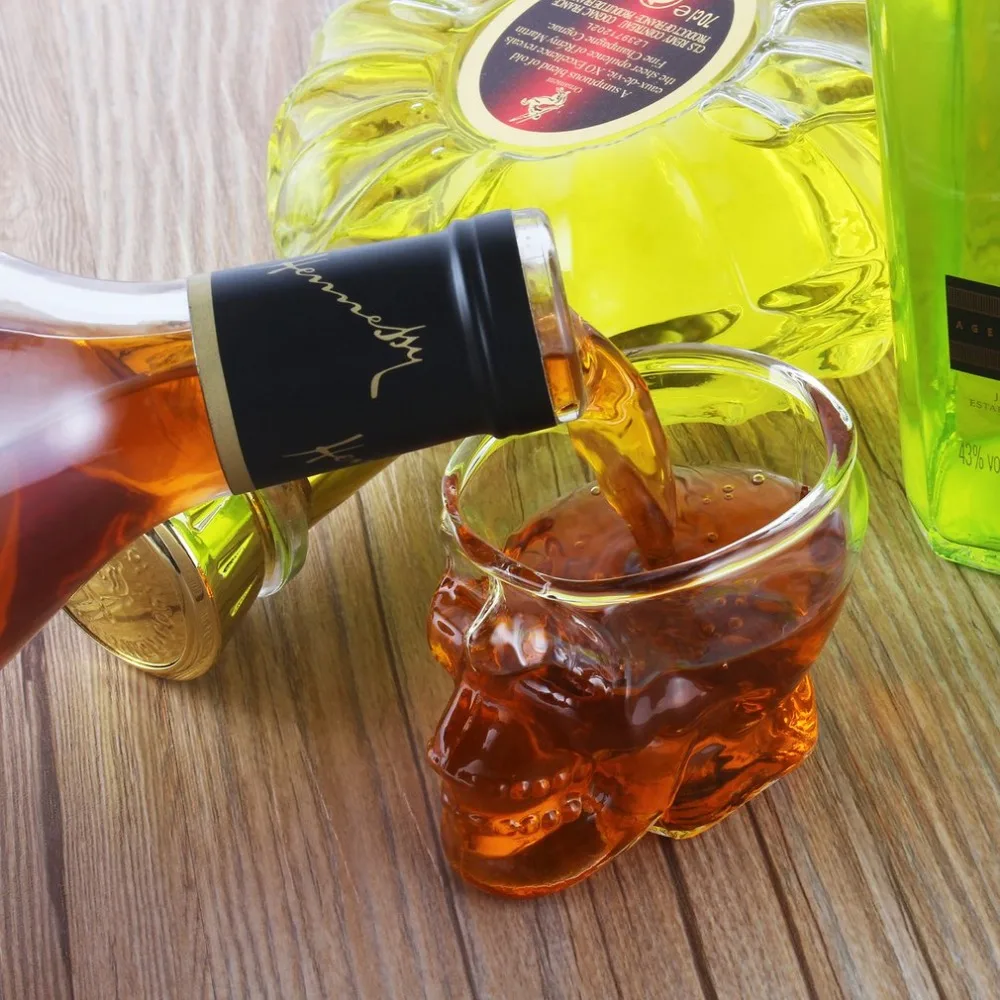 Прозрачный мини-стакан в форме головы виски винный бар и вечерние чашки идеально