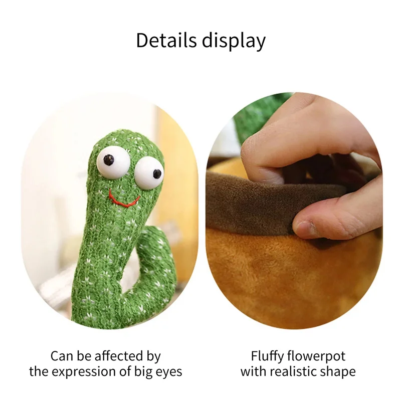 

New Durable Shaking Cactus Dancing Toy Portable Twisting Music Song Cactus Plush Animals Toys For Children Birthday Gift