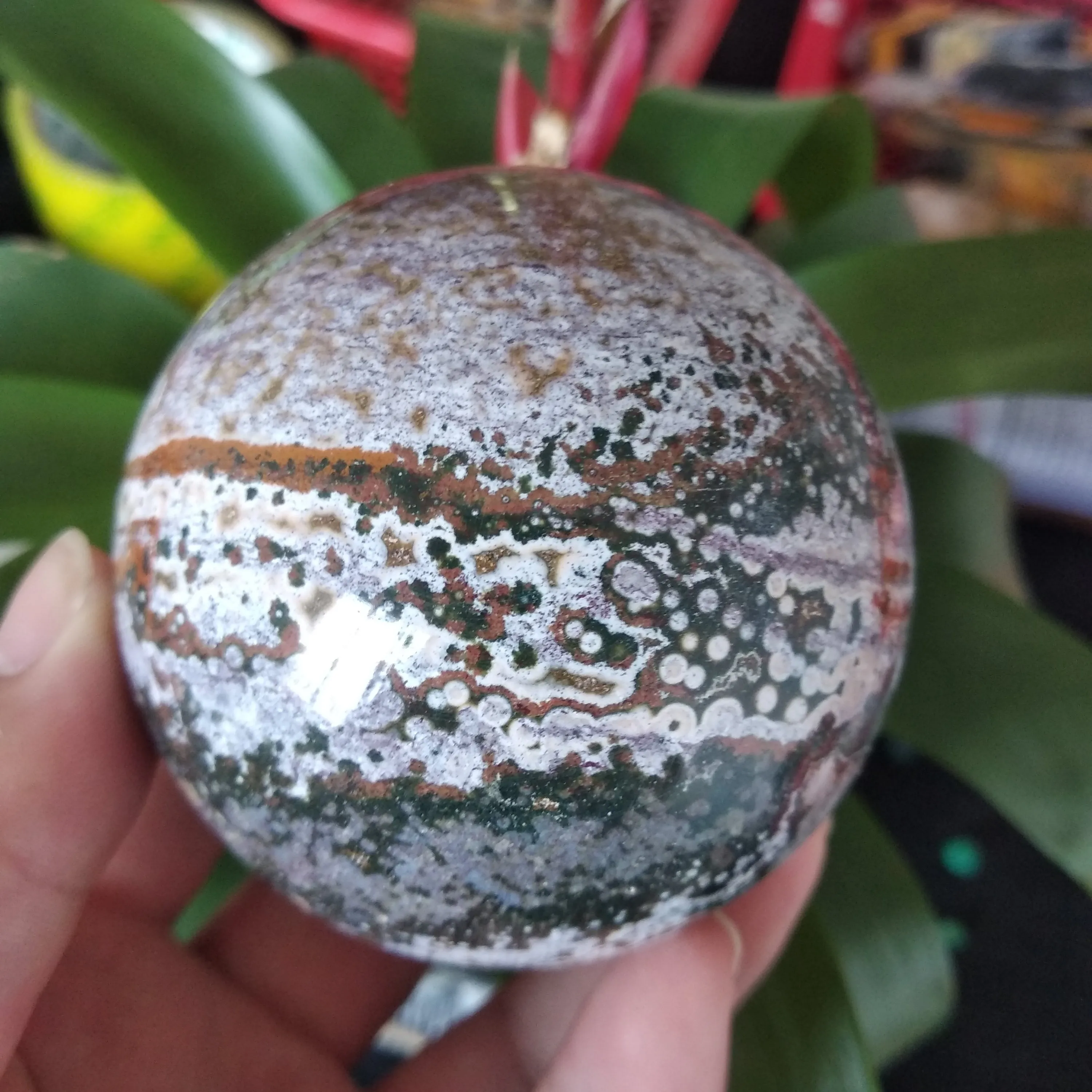 Натуральная Океаническая яшма Сфера кварцевый хрустальный шар Исцеление | Дом и