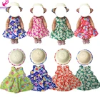 Для кукольного платья 40 см, соломенная шляпа для куклы 18 дюймов, платье для куклы с цветами, шляпа для кукол, игрушки для девочек, одежда
