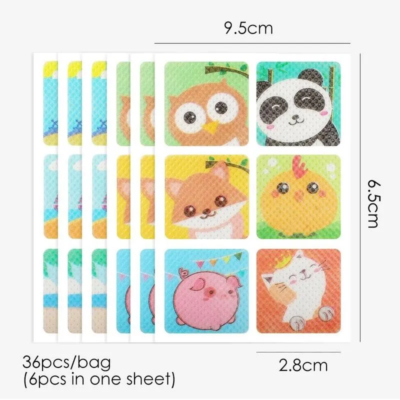 

36pcs/box Mosquito Repellent Patch Summer Cartoon Non-woven Plant Essential Oil Anti-mosquito Patches Keeps Insects Far Away New