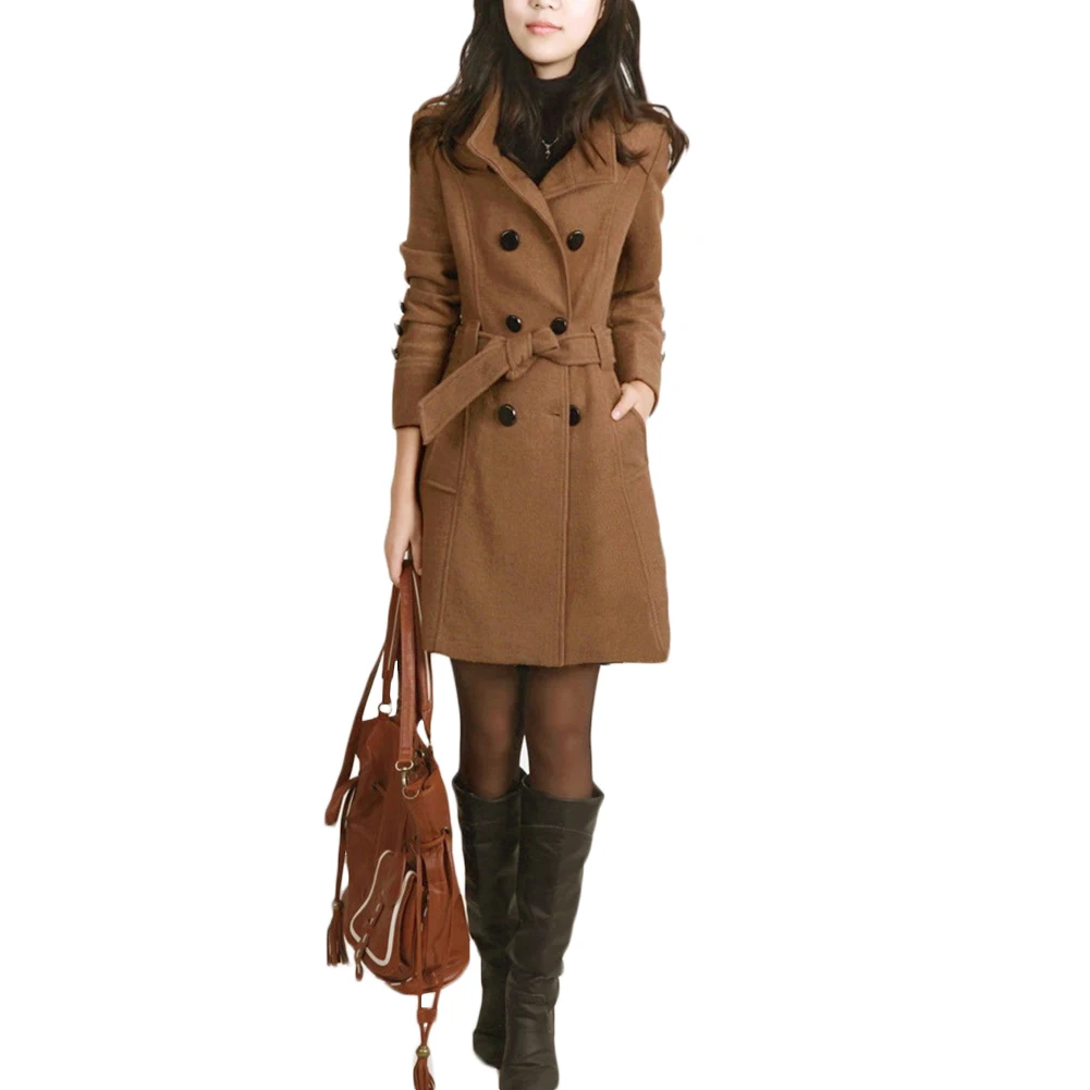 

women Outwear Long Slim Trench Parka Coat Double Breasted Belted Storm Flaps Khaki black Coat m-5xl Lady Outerwear Ropa de mujer