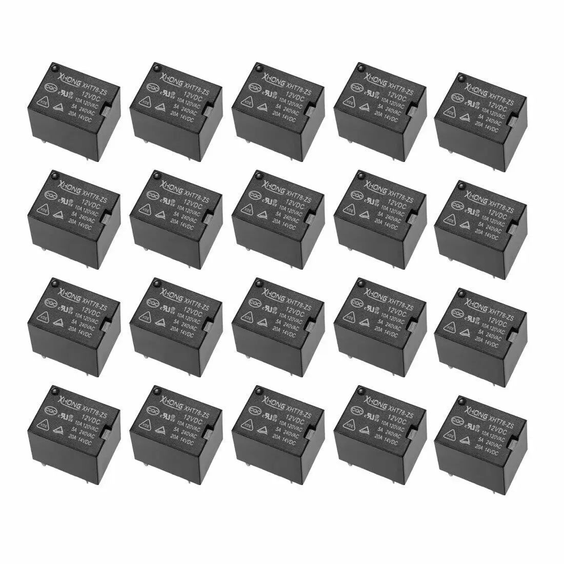 

DC12V катушки 5Pin мини PCB электромагнитный Мощность реле XHT78-ZS 10A 120 В переменного тока 20 шт.