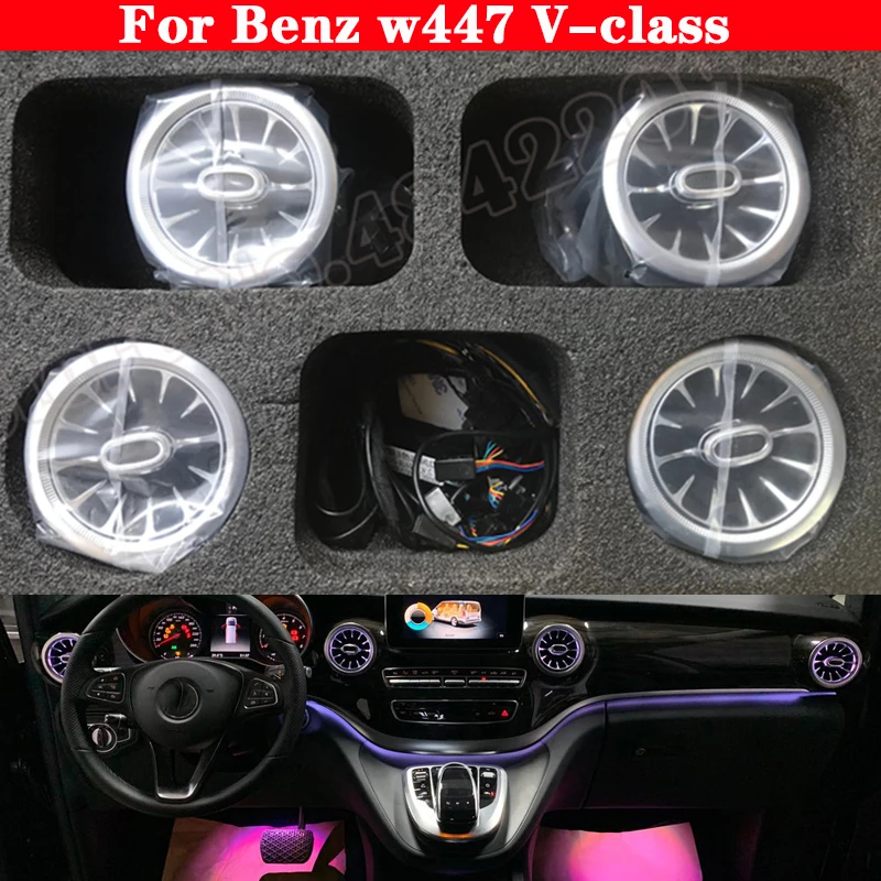 

3/64-color Car Synchronous Original Atmosphere Light For Mercedes-Benz V-class W447 Ambient Lamp Light V260 LED Air Vent Turbine