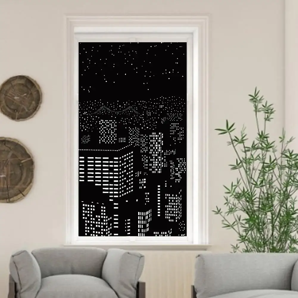 

Cloth ForNew York London City Night View Starry Sky Curtain Living Room Dining Room Bedroom Chinese Shading Hollow Embroidery