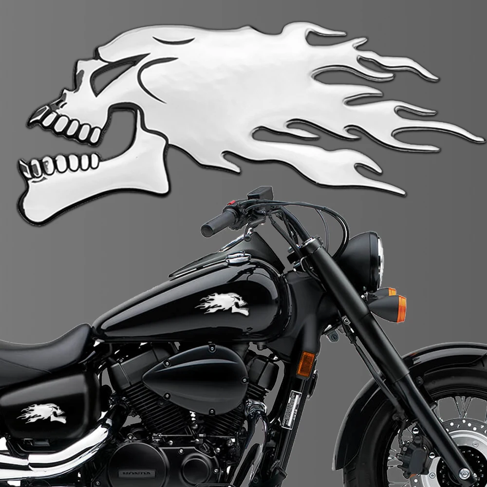 

2 Pcs 3D Motorcycle Skull Stickers Tank Helmet Moto Car Autobike Fairing Kit Body Side Accessories Decorative Refit Decals