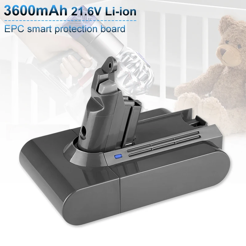 

Новый литиевый сменный перезаряжаемый аккумулятор 21,6 в 3600 мАч для пылесоса Dyson DC58 DC62 DC59 DC61 DC74 V6 SV03 SV06 SV09