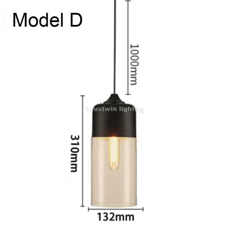 Промышленный Ретро подвесной светильник из железа и стекла стильный для