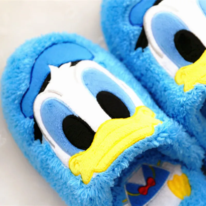 35-38 size Donald Прекрасный Пикачу Ститч DonaldDuck плюшевая домашняя теплая зимняя обувь для взрослых милые Мультяшные аниме маски для глаз для детей девочек Рождественский подарок - Цвет: 35-38 size Donald