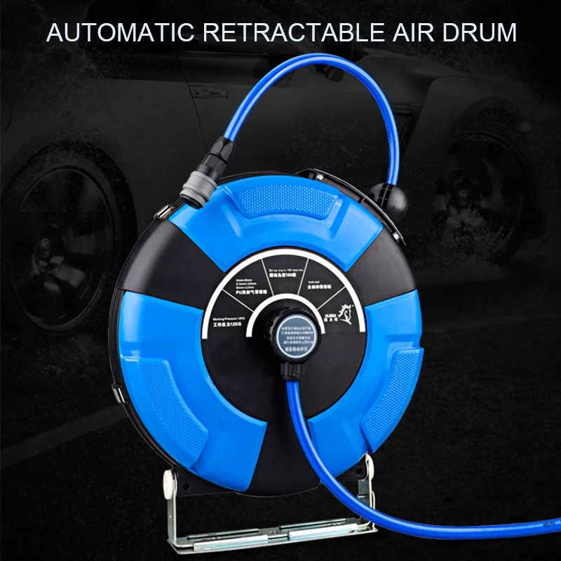 

Automatic Retractable Pneumatic Winding Machine Reel Auto Car Repair Beauty Shop PU Air Line Duct Storage Tools