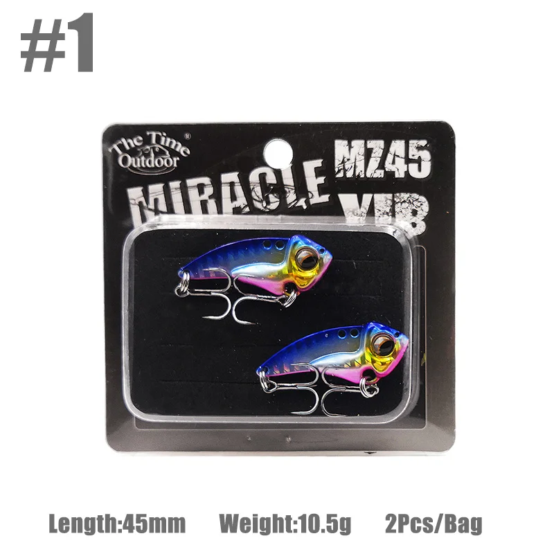 Color 01 2 шт./кор. The Time New блесна металлическая MZ45 опускается на дно Vib лезвие приманки рыболовные приманки Искусственные воблеры вибрации для Щука бас форель рыб - Цвет: Color 01