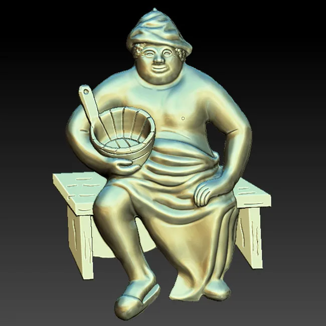Модель 3d STL для маршрутизатора с ЧПУ лазерный принтер Artcam Aspire Cut3d Bas Relief - fat man in a chair