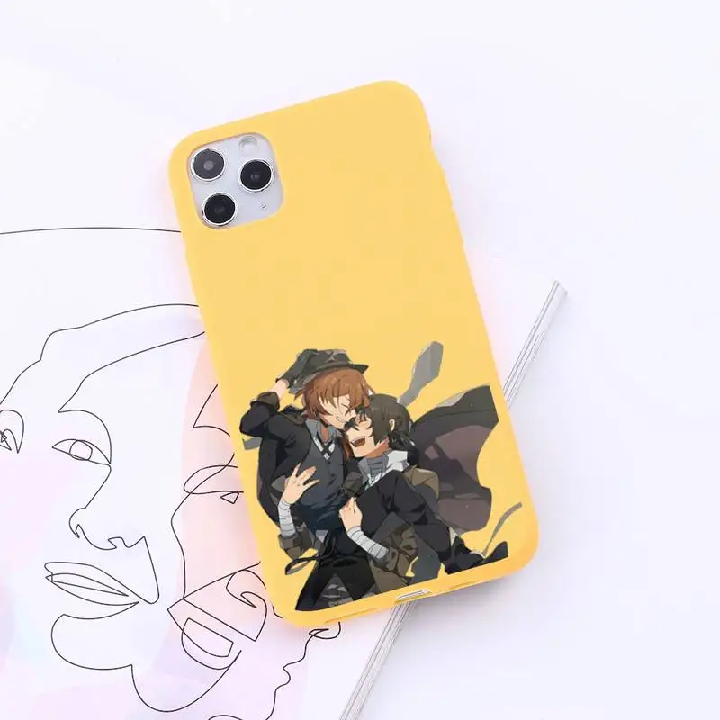 

Bungou stray dogs Japan anime Phone Case Candy Color for iPhone 6 7 8 11 12 s mini pro X XS XR MAX Plus