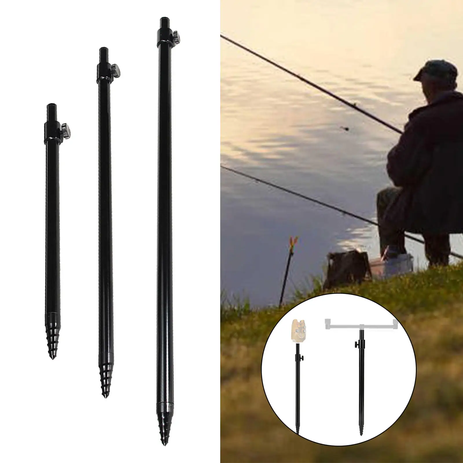 Удилище для рыбалки с подставкой Travel Extending Adjustable Fishing Bankstick Rod Pod Rest for Bite Alarm Carp Bank Stick on.