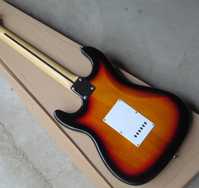 Фабричный магазин заката sunburst кленовый гриф ST с подписью 6 струн электрическая