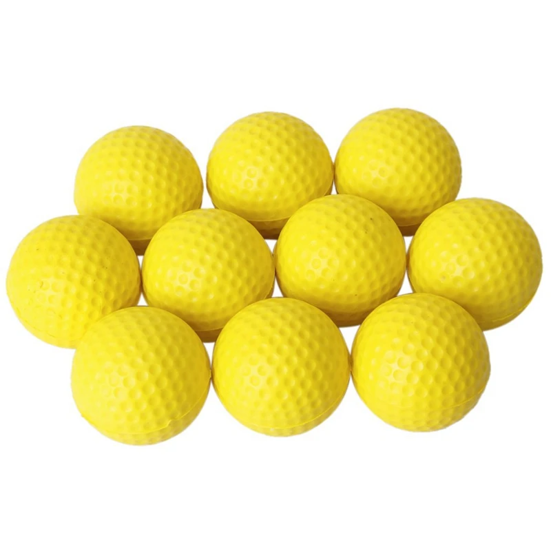 10 шт желтый мягкий эластичный внутренний тренировочный PU мяч для гольфа|Клюшка