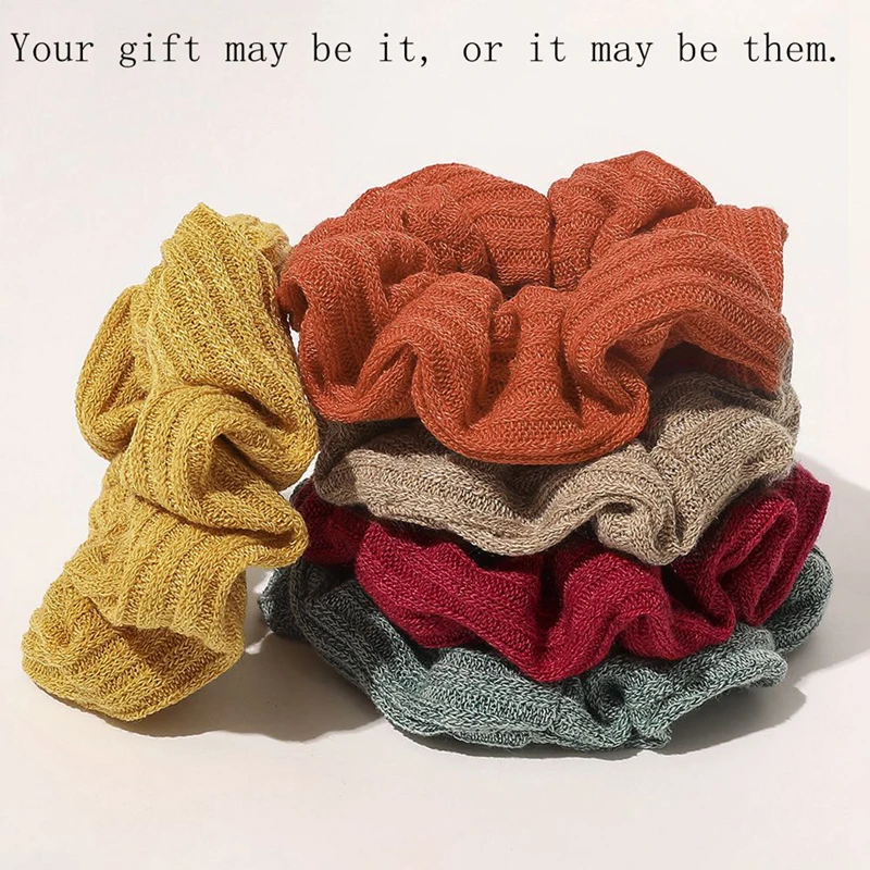 

1pcs or 2pcs/Set Classic Plaid Women's Large Intestine Hair Bands Girl Solid Velvet Rubber Band Surprise Lucky Gift Bag