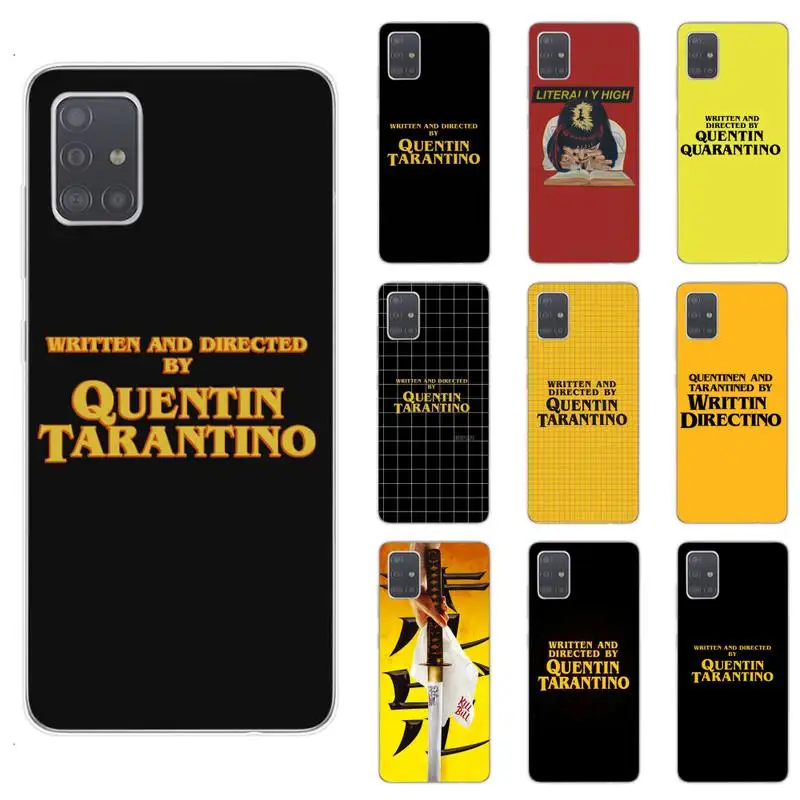

Written Directed Quentin Tarantino Phone Case For Samsung S5 S6 S7 S8 S9 S10 S20 plus lite A51 A71 A21S Transparent Cover