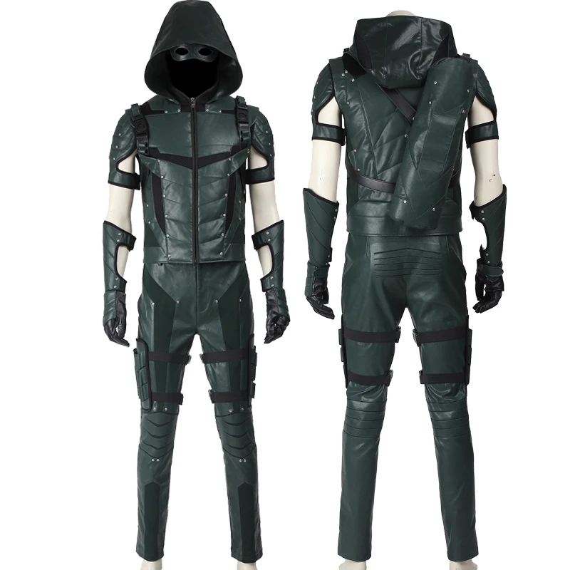 

Superheroes Arrow Season 4 Cosplay Costume Oliver Battle Clothes Halloween Carnival Outfit Full Props With Boots