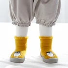 Домашние тапочки для маленьких девочек и мальчиков, зимние теплые ботиночки с резиновой подошвой, мягкие пинетки