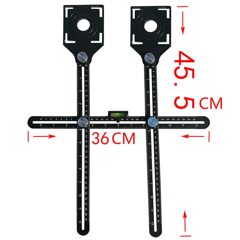 Double Head Folding Ruler Tile Hole Locator Universal Adjustable Masonry Glass Fixed Perforated Hand Tool regua multi angulo | Инструменты