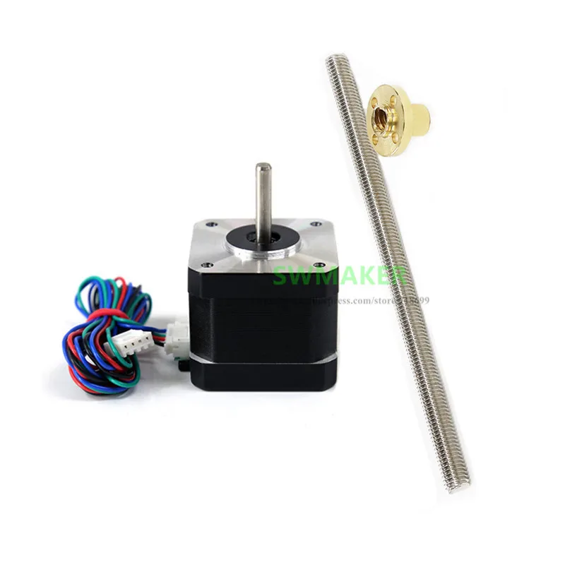 

Anet 3d printer 42 Stepping Motor kit with 345mm T8*8 Lead Screw and Brass nut for A8 3d printer parts