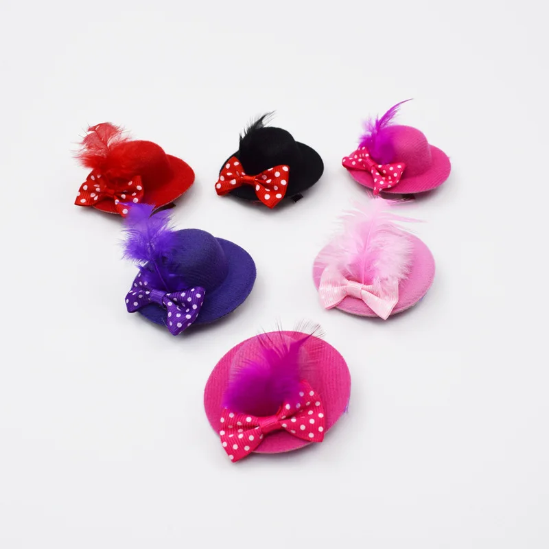 

Cute Feather Hat Style Puppy Kitty Dog Grooming Fur Hair Clip Accessory For Yorkshire Malatese Bichon Pomeranian Shitzu Poodle