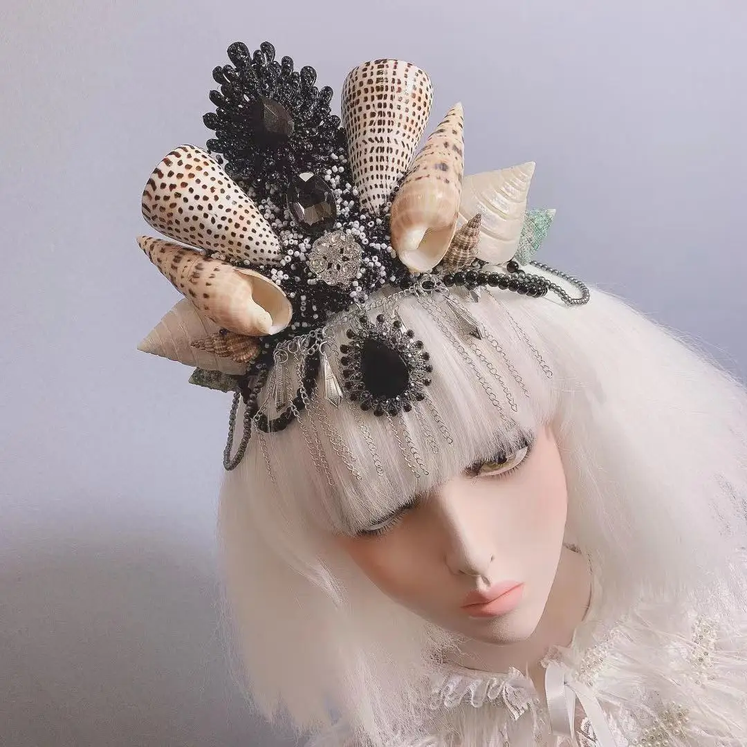 Головной убор Русалка ореол жемчужная оболочка Корона гребешок раковина