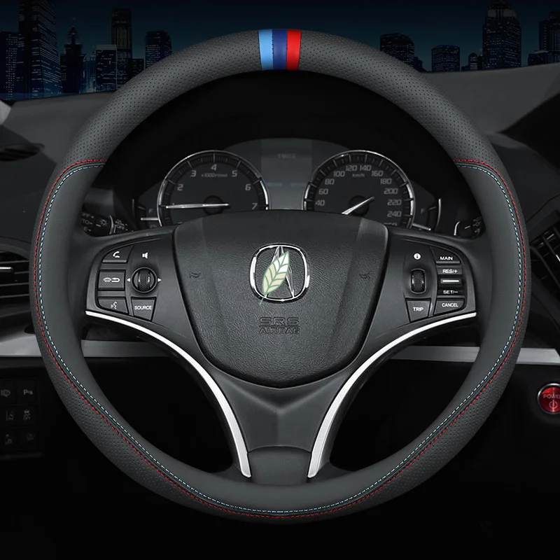 

Carbon Fiber Cow Leather Steering Wheel Cover For Acura TLX MDX RDX TL RL ILX RLX ZDX CDX