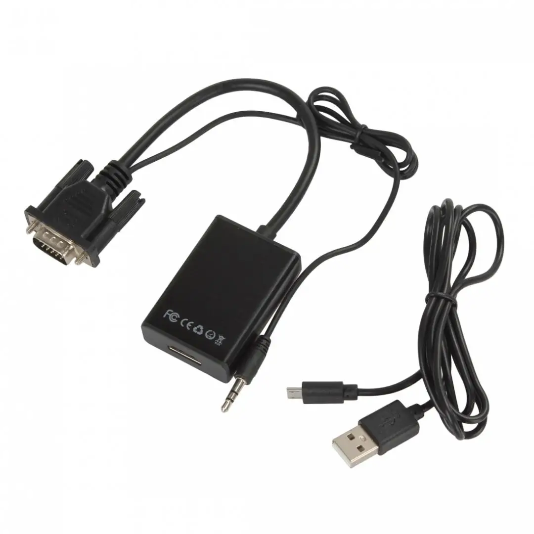 DigiYes прочный VGA на HDMI выход 1080P HD + Аудио ТВ AV Видео кабель конвертер адаптер|Кабели