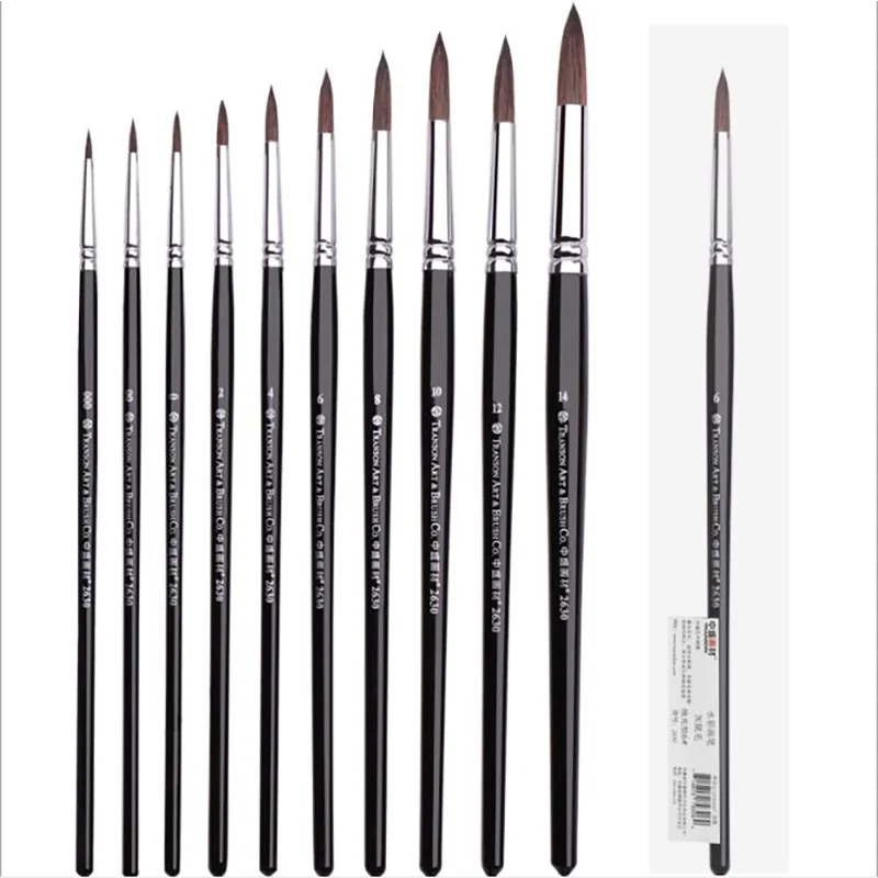 

Squirrel Fur Brush Gouache Watercolor Oil Painting with Strong Water Storage Capacity 10 Models Professional Art Supplies Tools