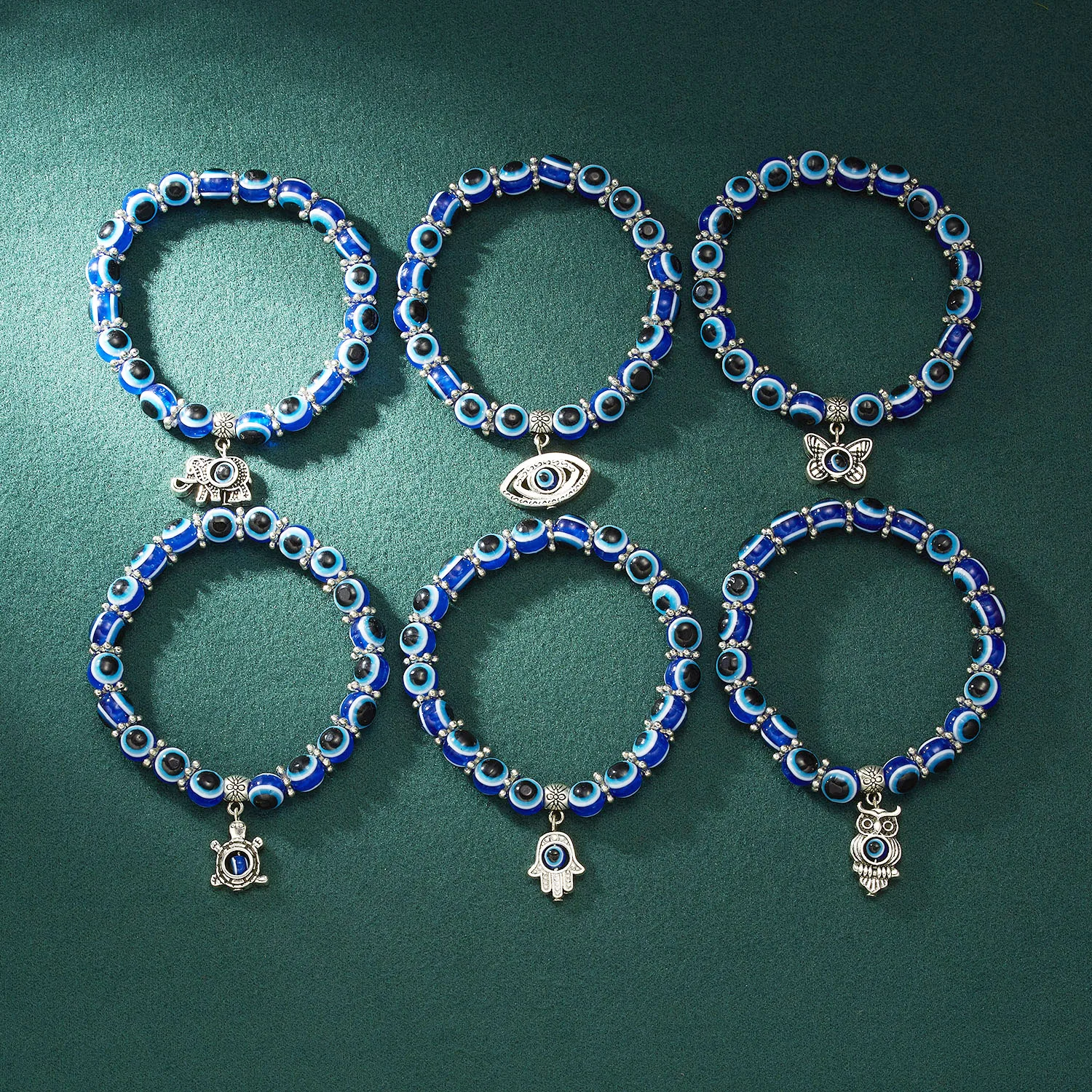 Турецкие браслеты на удачу от сглаза синий браслет пальма Бабочка Сова подвеска