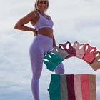 Контур, комплект из 2 предметов, на резинке с высокой талией бесшовные спортивные костюмы Спортивная одежда для йоги леггинсы фитнес-борцовка и кроп-топы Спортивная одежда большой попой