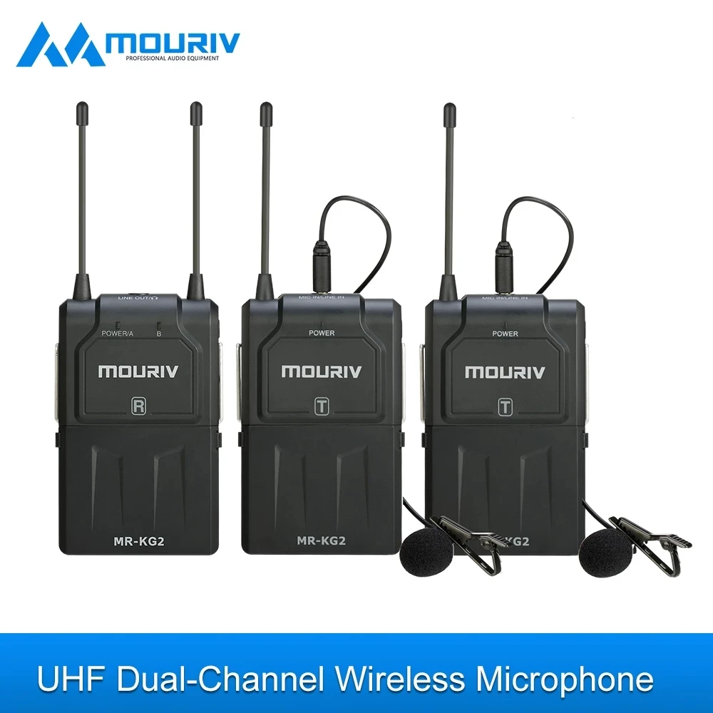 Беспроводной микрофон MOURIV MR-KG2 16-канальный UHF с передатчиками и приемником