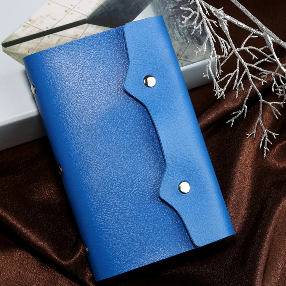 

Portable Gifts Business 108 Slots Mini With Hasp Solid Color PU Leather Storage Travel Fashion Card Bag