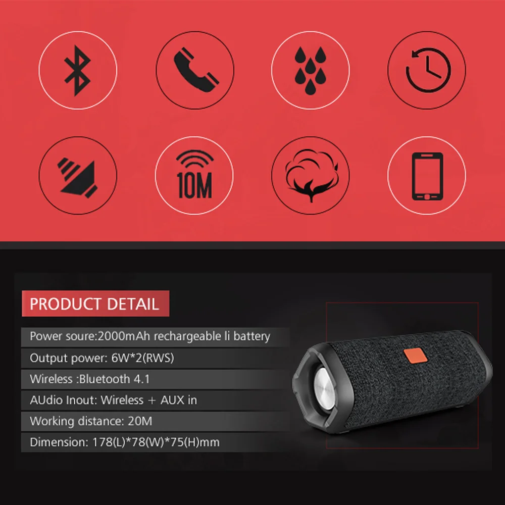 

Small steel cannon speaker new fabric waterproof bluetooth speaker built-in microphone super subwoofer outdoor audio