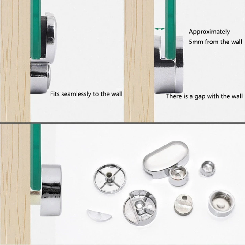 4 Pcs Heavy Duty Mirror Clip Bathroom Mirrors Supporting Sheet Dresser Fixed Fitting Glass Clips Easy to Install | Обустройство дома