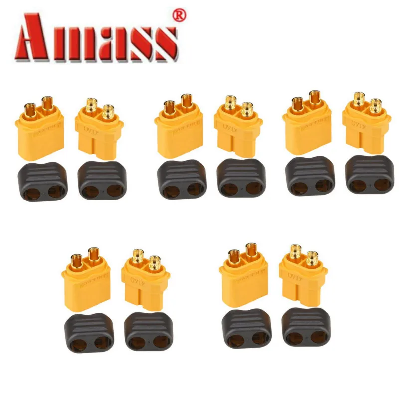 10 пар, 20 шт., XT60, XT30, Amass, XT30U, XT60+, мужские и женские пулевые разъемы, штепсельная Вилка для радиоуправляемого квадрокоптера, FPV, гоночного дрона, батарея Lipo