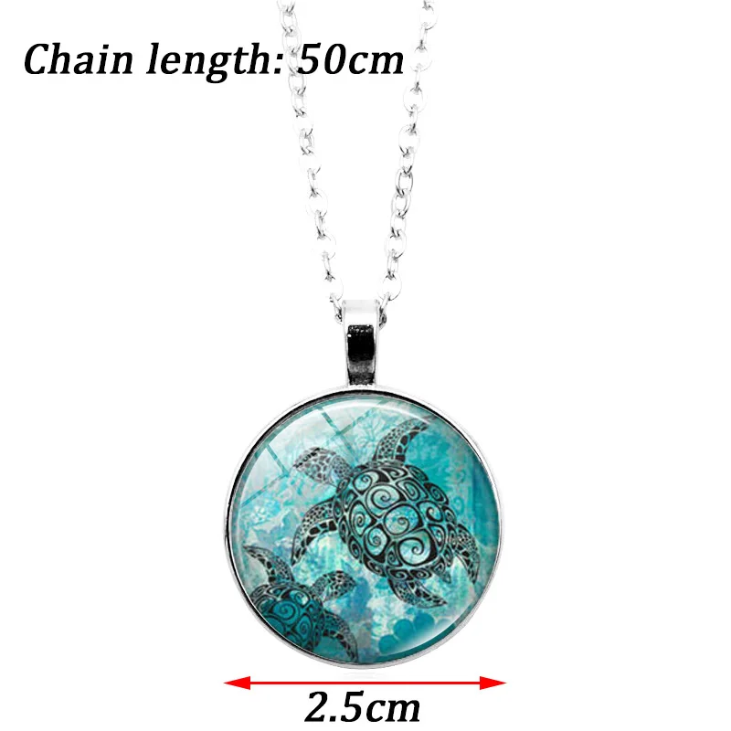 Blue Sea Turtle Cabochon Glass Jewelry Set Fashion crystal Necklace Bracelet Earring Sets for Women Gifts | Украшения и