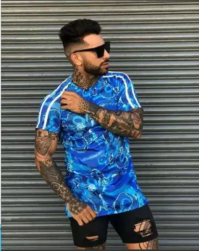 

2021 new T-shirt fashion street casual men's casual T-shirt quick-drying men's top