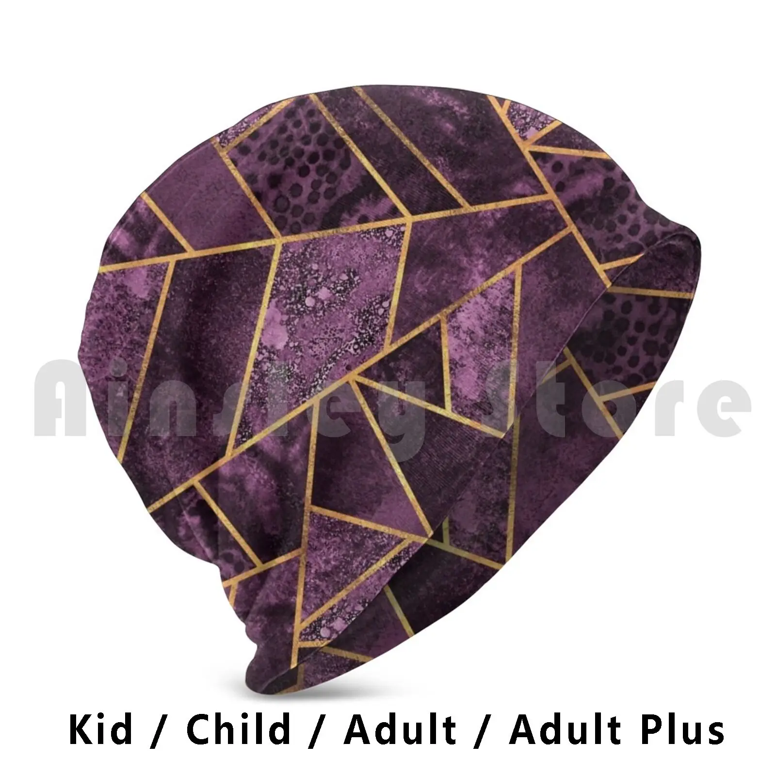 

Plum Stone Beanies Knit Hat Graphic Lines Geometric Geometric Plum Purple Modern