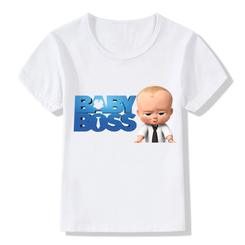 

Boys Girls Harajuku Sytle Cartoon Short Sleeve Summer Fashion Tops Tee Children The Boss Print Funny Baby T shirt Kids Clothes