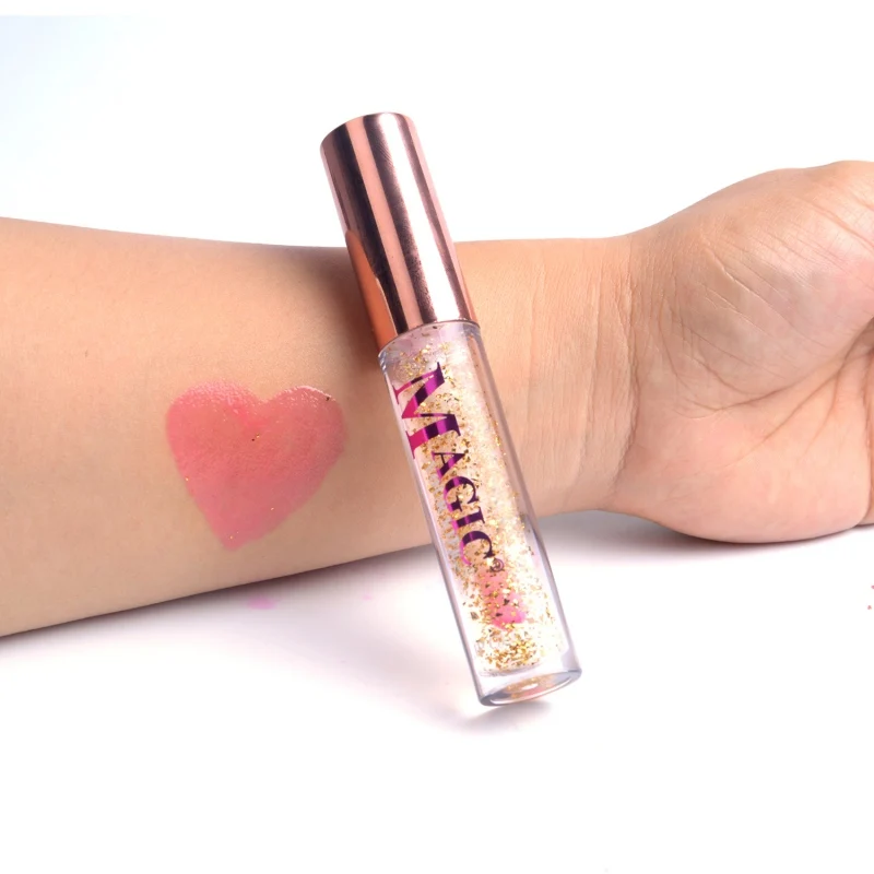 Warming lipstick magic temperature changed color Strawberry color lip balm moisturizing and lasting ladies crystal lip gloss
